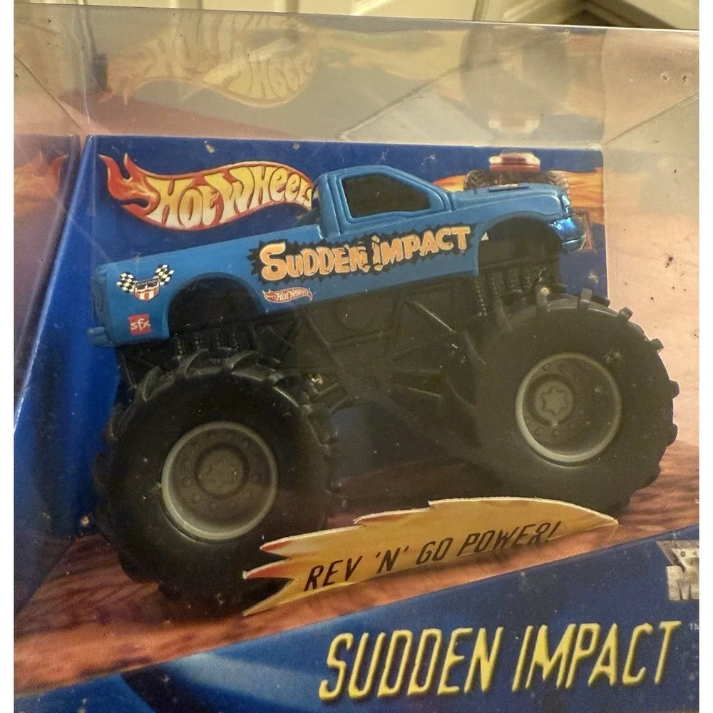 VTG Mattel Hot Wheels Rev Tredz Monster Jam SUDDEN IMPACT‎ Truck REV N GO 2001